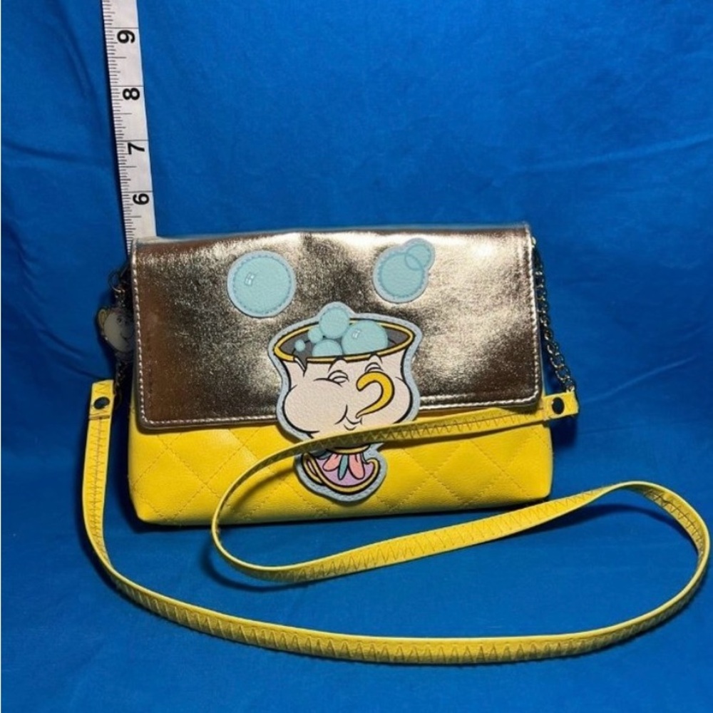 RARE Disney Beauty and the Beast Yellow Small Crossbody Purse Bag Chip Potts